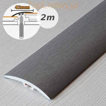 Listwa Progowa MYCK Dylatacyjna 42mm PVC srebro dł:2m